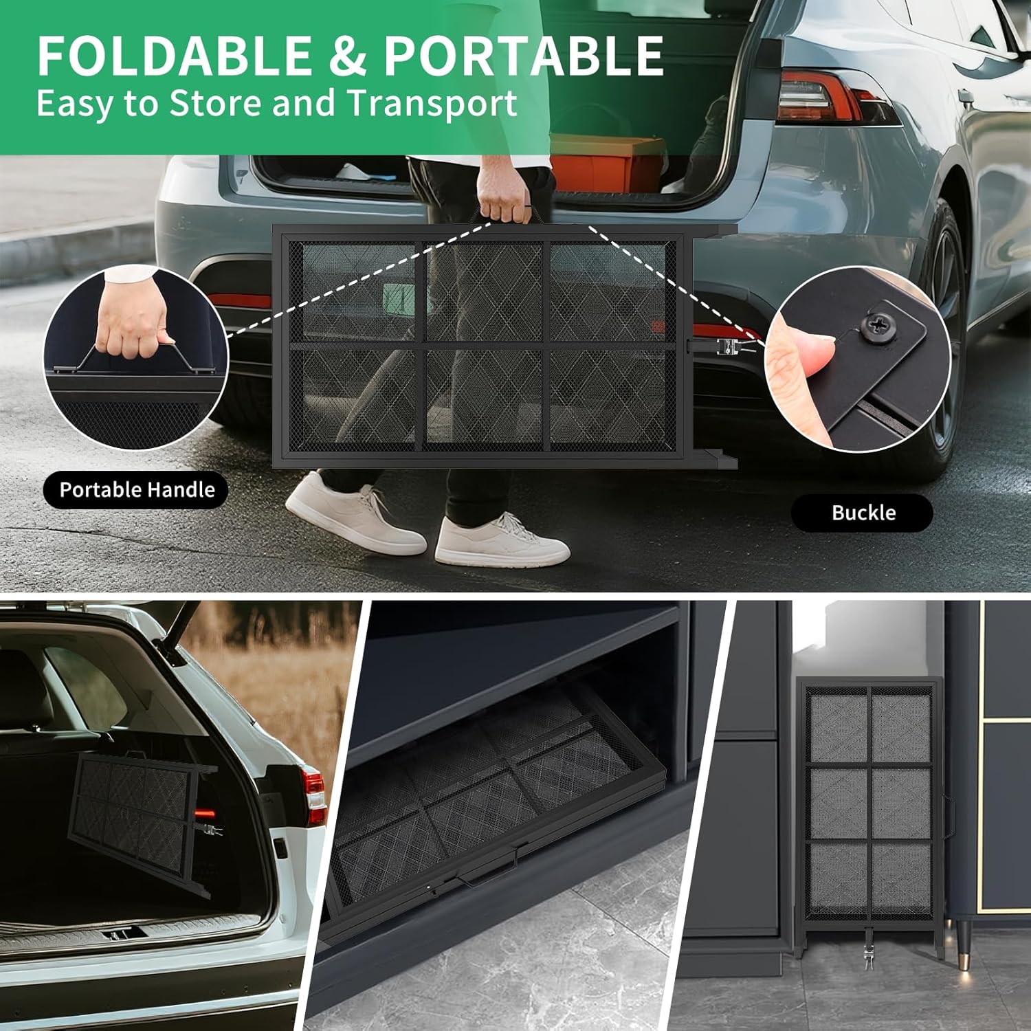 Dog Ramp for Car, 74 X 20 Dog Car Ramp for Large Dogs SUV Truck, Outdoor Folding Portable Large Pets (Up to 250LBS) Car Steps for Truck SUV Van Stairs with Non-Slip Surface, 250lb Capacity